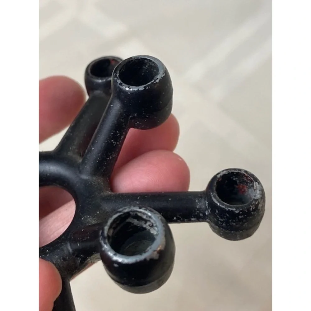 Dansk STYLE Danish Cast Iron Spider Candle Holder Black Metal Mid-Century Modern